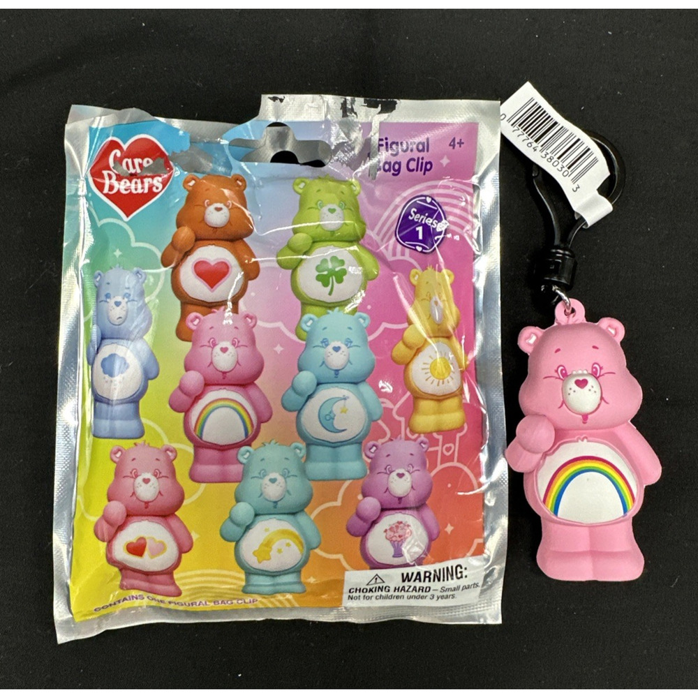 Cheer Bear Monogram Pink Rainbow Figural 3D Bag Clip Blind Bag Open
